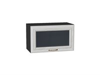 Шкаф верхний горизонтальный остекленный Шале Graphite, White Dreamline, 600 В*Ш*Г 358*600*320, фасад МДФ/Стекло  White Dreamline, корпус  Graphite ms2510VVT_53719