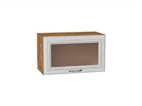Шкаф верхний горизонтальный остекленный Шале Дуб Вотан, White Dreamline, 600 В*Ш*Г 358*600*320, фасад МДФ/Стекло  White Dreamline, корпус  Дуб Вотан ms2510VVT_61278