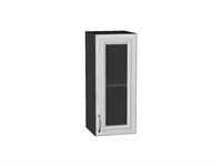Шкаф верхний с 1-ой остекленной дверцей Шале Graphite, White Dreamline, 720, 300 В*Ш*Г 716*300*320, фасад МДФ/Стекло  White Dreamline, корпус  Graphite ms2510VVT_53793
