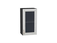 Шкаф верхний с 1-ой остекленной дверцей Шале Graphite, White Dreamline, 720, 400 В*Ш*Г 716*400*320, фасад МДФ/Стекло  White Dreamline, корпус  Graphite ms2510VVT_53794