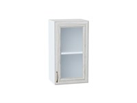 Шкаф верхний с 1-ой остекленной дверцей Шале Белый, White Dreamline, 720, 400 В*Ш*Г 716*400*320, фасад МДФ/Стекло  White Dreamline, корпус  Белый ms2510VVT_53788