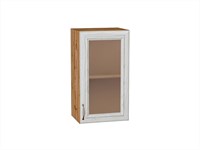 Шкаф верхний с 1-ой остекленной дверцей Шале Дуб Вотан, White Dreamline, 720, 400 В*Ш*Г 716*400*320, фасад МДФ/Стекло  White Dreamline, корпус  Дуб Вотан ms2510VVT_61312