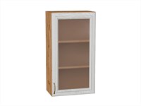 Шкаф верхний с 1-ой остекленной дверцей Шале Дуб Вотан, White Dreamline, 920, 500 В*Ш*Г 920*500*320, фасад МДФ/Стекло  White Dreamline, корпус  Дуб Вотан ms2510VVT_61316