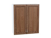 Шкаф верхний с 2-мя дверцами Шале Белый, Brown Dreamline, 920, 800 В*Ш*Г 920*800*302, фасад   Brown Dreamline, корпус  Белый ms2510VVT_53822
