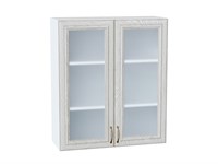 Шкаф верхний с 2-мя остекленными дверцами Шале Белый, White Dreamline, 920, 800 В*Ш*Г 920*800*302, фасад   White Dreamline, корпус  Белый ms2510VVT_53830