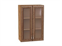 Шкаф верхний с 2-мя остекленными дверцами Шале Дуб Вотан, Brown Dreamline, 920, 600 В*Ш*Г 920*600*320, фасад МДФ/Стекло  Brown Dreamline, корпус  Дуб Вотан ms2510VVT_61337