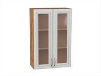 Шкаф верхний с 2-мя остекленными дверцами Шале Дуб Вотан, White Dreamline, 920, 600 В*Ш*Г 920*600*320, фасад МДФ/Стекло  White Dreamline, корпус  Дуб Вотан ms2510VVT_61333