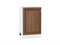 Шкаф нижний с 1-ой дверцей Шале Белый, Brown Dreamline, 500 В*Ш*Г 816*500*480, фасад МДФ  Brown Dreamline, корпус  Белый ms2510VVT_53960