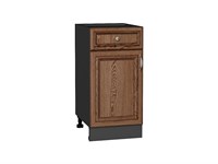 Шкаф нижний с 1-ой дверцей и ящиком Шале Graphite, Brown Dreamline, 400 В*Ш*Г 816*400*478, фасад МДФ  Brown Dreamline, корпус  Graphite ms2510VVT_53945