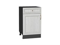 Шкаф нижний с 1-ой дверцей и ящиком Шале Graphite, White Dreamline, 500 В*Ш*Г 816*500*480, фасад МДФ  White Dreamline, корпус  Graphite ms2510VVT_53940