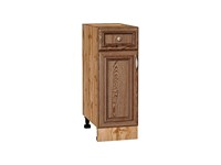 Шкаф нижний с 1-ой дверцей и ящиком Шале Дуб Вотан, Brown Dreamline, 300 В*Ш*Г 816*300*480, фасад МДФ  Brown Dreamline, корпус  Дуб Вотан ms2510VVT_61358
