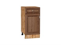 Шкаф нижний с 1-ой дверцей и ящиком Шале Дуб Вотан, Brown Dreamline, 400 В*Ш*Г 816*400*478, фасад МДФ  Brown Dreamline, корпус  Дуб Вотан ms2510VVT_61361
