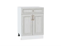Шкаф нижний с 2-мя дверцами и ящиком Шале Белый, White Dreamline, 600 В*Ш*Г 816*600*480, фасад МДФ  White Dreamline, корпус  Белый ms2510VVT_53971