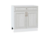 Шкаф нижний с 2-мя дверцами и ящиком Шале Белый, White Dreamline, 800 В*Ш*Г 816*800*480, фасад МДФ  White Dreamline, корпус  Белый ms2510VVT_56611