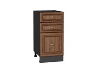 Шкаф нижний с 3-мя ящиками Шале Graphite, Brown Dreamline, 400 В*Ш*Г 816*400*480, фасад МДФ  Brown Dreamline, корпус  Graphite ms2510VVT_53999