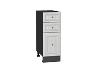 Шкаф нижний с 3-мя ящиками Шале Graphite, White Dreamline, 300 В*Ш*Г 816*300*480, фасад МДФ  White Dreamline, корпус  Graphite ms2510VVT_53988
