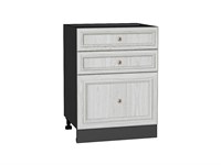 Шкаф нижний с 3-мя ящиками Шале Graphite, White Dreamline, 600 В*Ш*Г 816*600*480, фасад МДФ  White Dreamline, корпус  Graphite ms2510VVT_53991