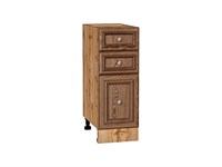 Шкаф нижний с 3-мя ящиками Шале Дуб Вотан, Brown Dreamline, 300 В*Ш*Г 816*300*480, фасад МДФ  Brown Dreamline, корпус  Дуб Вотан ms2510VVT_61386