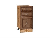 Шкаф нижний с 3-мя ящиками Шале Дуб Вотан, Brown Dreamline, 400 В*Ш*Г 816*400*480, фасад МДФ  Brown Dreamline, корпус  Дуб Вотан ms2510VVT_61391