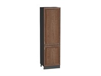 Шкаф пенал с 2-мя дверцами Шале Graphite, Brown Dreamline, 2140, 600 В*Ш*Г 2132*600*576, фасад МДФ  Brown Dreamline, корпус  Graphite ms2510VVT_54040