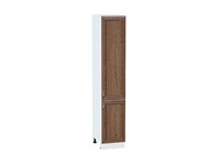Шкаф пенал с 2-мя дверцами Шале Белый, Brown Dreamline, 2140, 400 В*Ш*Г 2132*400*576, фасад МДФ  Brown Dreamline, корпус  Белый ms2510VVT_54035