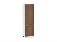 Шкаф пенал с 2-мя дверцами Шале Белый, Brown Dreamline, 2140, 600 В*Ш*Г 2132*600*576, фасад МДФ  Brown Dreamline, корпус  Белый ms2510VVT_54036