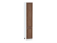 Шкаф пенал с 2-мя дверцами Шале Белый, Brown Dreamline, 2340, 400 В*Ш*Г 2336*400*576, фасад МДФ  Brown Dreamline, корпус  Белый ms2510VVT_54037