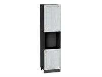 Шкаф пенал с 2-мя дверцами под технику Шале Graphite, White Dreamline, 2340 В*Ш*Г 2336*600*576, фасад МДФ  White Dreamline, корпус  Graphite ms2510VVT_54022