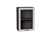 Шкаф верхний с 1-ой остекленной дверцей Барселона Graphite, Кашемир, 720, 500 В*Ш*Г 716*500*324, фасад МДФ/Стекло  Кашемир, корпус  Graphite ms2510VVT_53088