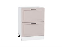 Шкаф нижний с 2-мя ящиками Барселона Белый, Кашемир В*Ш*Г 816*600*484, фасад МДФ  Кашемир, корпус  Белый ms2510VVT_53467