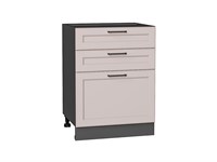 Шкаф нижний с 3-мя ящиками Барселона Graphite, Кашемир, 600 В*Ш*Г 816*600*484, фасад МДФ  Кашемир, корпус  Graphite ms2510VVT_53543