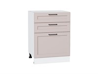 Шкаф нижний с 3-мя ящиками Барселона Белый, Кашемир, 600 В*Ш*Г 816*600*484, фасад МДФ  Кашемир, корпус  Белый ms2510VVT_53538