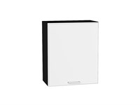 Шкаф верхний с 1-ой дверцей Квадро Graphite, Белый, 720, 600 В*Ш*Г 716*600*321, фасад МДФ  Белый, корпус  Graphite ms2510VVT_73120