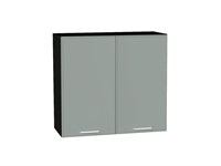 Шкаф верхний с 2-мя дверцами Квадро Graphite, Аквамарин, 720, 800 В*Ш*Г 716*800*321, фасад МДФ  Аквамарин, корпус  Graphite ms2510VVT_73180