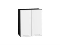 Шкаф верхний с 2-мя дверцами Квадро Graphite, Белый, 720, 600 В*Ш*Г 716*600*321, фасад МДФ  Белый, корпус  Graphite ms2510VVT_73175