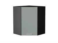 Шкаф верхний угловой Квадро Graphite, Аквамарин, 720 В*Ш*Г 716*600*600, фасад МДФ  Аквамарин, корпус  Graphite ms2510VVT_73243