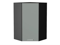 Шкаф верхний угловой Квадро Graphite, Аквамарин, 920 В*Ш*Г 920*600*600, фасад МДФ  Аквамарин, корпус  Graphite ms2510VVT_73244
