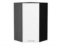Шкаф верхний угловой Квадро Graphite, Белый, 920 В*Ш*Г 920*600*600, фасад МДФ  Белый, корпус  Graphite ms2510VVT_73242