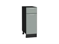Шкаф нижний с 1-ой дверцей и ящиком Квадро Graphite, Аквамарин, 300 В*Ш*Г 816*300*481, фасад МДФ  Аквамарин, корпус  Graphite ms2510VVT_73504
