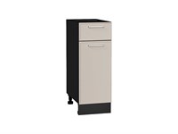 Шкаф нижний с 1-ой дверцей и ящиком Квадро Graphite, Кашемир, 300 В*Ш*Г 816*300*481, фасад МДФ  Кашемир, корпус  Graphite ms2510VVT_73505