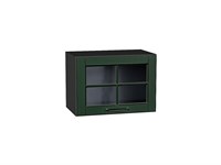 Шкаф верхний горизонтальный остекленный Дублин Graphite, Special Green, 500 В*Ш*Г 358*500*318, фасад МДФ/Стекло  Special Green, корпус  Graphite ms2510VVT_74273