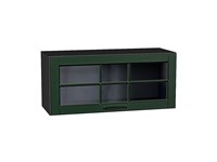 Шкаф верхний горизонтальный остекленный Дублин Graphite, Special Green, 800 В*Ш*Г 358*800*318, фасад МДФ/Стекло  Special Green, корпус  Graphite ms2510VVT_74275