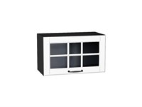 Шкаф верхний горизонтальный остекленный Дублин Graphite, Special White, 600 В*Ш*Г 358*600*318, фасад МДФ/Стекло  Special White, корпус  Graphite ms2510VVT_74271
