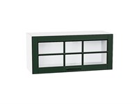 Шкаф верхний горизонтальный остекленный Дублин Белый, Special Green, 800 В*Ш*Г 358*800*318, фасад МДФ/Стекло  Special Green, корпус  Белый ms2510VVT_74263