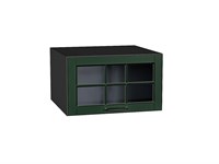 Шкаф верхний горизонтальный остекленный глубокий Дублин Graphite, Special Green, 600 В*Ш*Г 358*600*574, фасад МДФ/Стекло  Special Green, корпус  Graphite ms2510VVT_74256