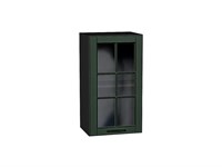 Шкаф верхний с 1-ой остекленной дверцей Дублин Graphite, Special Green, 720, 400 В*Ш*Г 716*400*318, фасад МДФ/Стекло  Special Green, корпус  Graphite ms2510VVT_74337