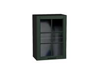 Шкаф верхний с 1-ой остекленной дверцей Дублин Graphite, Special Green, 720, 500 В*Ш*Г 716*500*318, фасад МДФ/Стекло  Special Green, корпус  Graphite ms2510VVT_74338