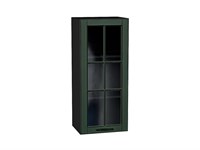 Шкаф верхний с 1-ой остекленной дверцей Дублин Graphite, Special Green, 920, 400 В*Ш*Г 920*400*318, фасад МДФ/Стекло  Special Green, корпус  Graphite ms2510VVT_74340