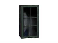 Шкаф верхний с 1-ой остекленной дверцей Дублин Graphite, Special Green, 920, 500 В*Ш*Г 920*500*318, фасад МДФ/Стекло  Special Green, корпус  Graphite ms2510VVT_74341
