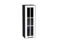 Шкаф верхний с 1-ой остекленной дверцей Дублин Graphite, Special White, 920, 300 В*Ш*Г 920*300*318, фасад МДФ/Стекло  Special White, корпус  Graphite ms2510VVT_74345